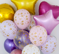 Шар (12''/30см) Зверята и сладости, Ассорти, пастель, 5 ст, 50 шт.