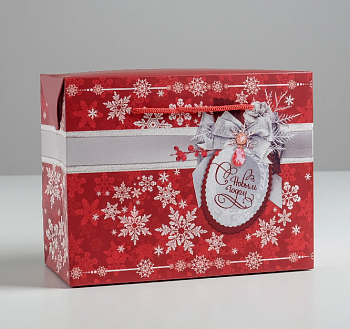Пакет-коробка (23*18*11см), С Новым годом!, 1 шт.