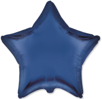 Шар (18"/46см) Звезда, Темно-синий, Сатин, 1 шт.
