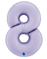 Шар (40''/102см) Цифра, 8, Сиреневый, Сатин, 1 шт. в уп.