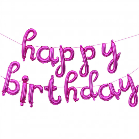 Набор шаров-букв (17''/43 см) Надпись "Happy Birthday", Розовый, в упаковке 1 шт.