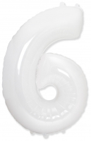 Шар (40''/102см) Цифра, "6/9", Белый, в упаковке, 1 шт.