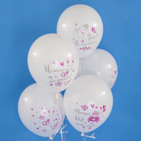 Шар (12''/30см) Молодожены, Свадебный автомобиль, Белый (801), пастель, 2 ст, 25 шт.