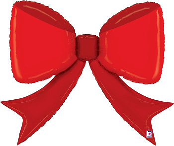Шар (41''/104см) Фигура, Бант, Красный, 1 шт. 