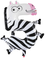 Шар с клапаном (16''/41см) Цифра, 6 Гусеница, 1 шт.