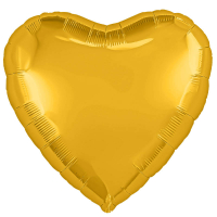 Шар (19"/48см) Сердце, Янтарь, 1 шт.