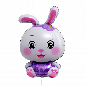 Шар (32"/80см) Фигура, Милый зайка, фиолетовый, 1 шт. Шар (32"/80см) Фигура, Милый зайка, фиолетовый, 1 шт.