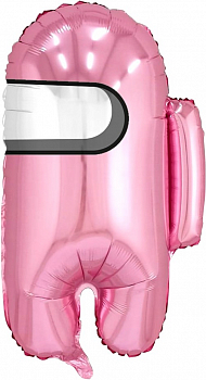 Шар (26''/66см) Фигура, Космонавтик, Игра среди нас, Розовый, 1 шт. Шар (26''/66см) Фигура, Космонавтик, Игра среди нас, Розовый, 1 шт.