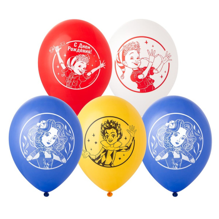 Шар (14"/35см) С ДР Буратино, Ассорти, 50 шт.