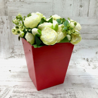 Коробка для цветов (17*20см), Красная, 1 шт.