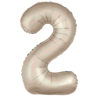 Шар (40"/102см) Цифра "2" Мистик крем Slim в упаковке, 1 шт.