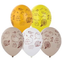 Шар (14"/35см) ПушМяу, Шелкография, Ассорти, 25 шт.