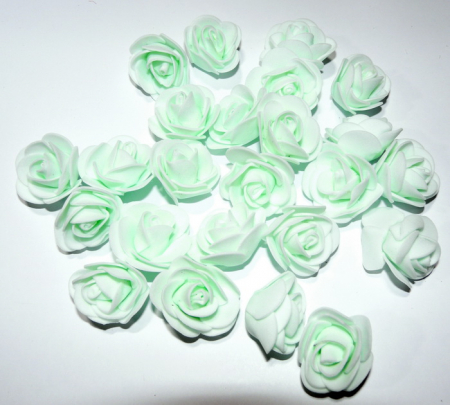 Головки цветов (35мм), Роза мелкая, мятный, 10 шт.