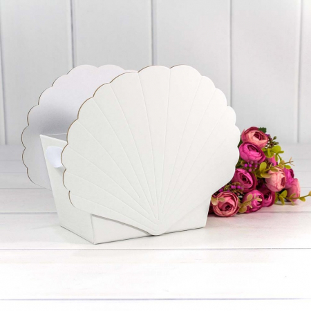 Коробка подарочная (19*12*16 см), Ракушка, Белый, 1 шт.