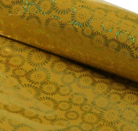 Пленка (70*100см), Полевые цветочки, Жёлтая, голография, 1 шт.