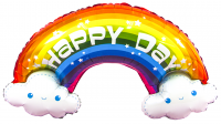 12 Шар (14''/36см) Мини-фигура, Радуга в облаках, Happy Day, 1 шт.