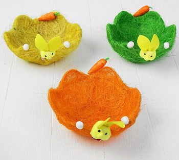 Корзинка для пасхальных яиц "Зайка", МИКС, 1 шт.