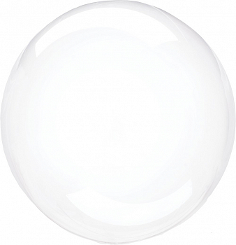 Шар (10"/25см) Сфера 3D, Deco Bubble, Прозрачный, Кристалл (черная упаковка), 10 шт.