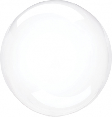 Шар (10"/25см) Сфера 3D, Deco Bubble, Прозрачный, Кристалл (черная упаковка), 10 шт.