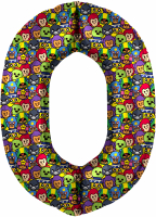 Шар (34''/86см) Цифра, 0 Бравл Старс, 1 шт. в упак.