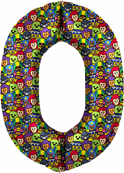 Шар (34''/86см) Цифра, 0 Бравл Старс, 1 шт. в упак.