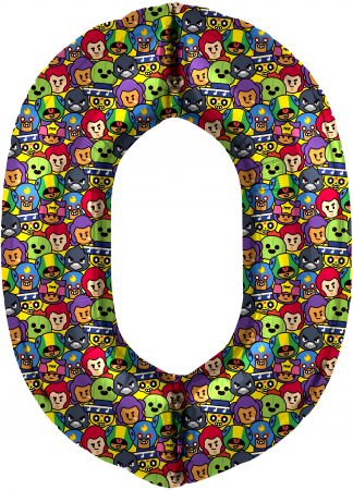 Шар (34''/86см) Цифра, 0 Бравл Старс, 1 шт. в упак.