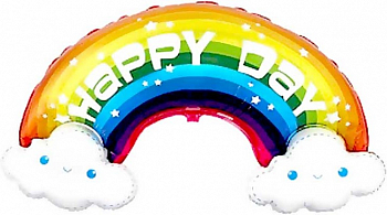 Шар (39''/99 см) Фигура, Радуга в облаках, Happy Day, 1 шт. Шар (39''/99 см) Фигура, Радуга в облаках, Happy Day, 1 шт.