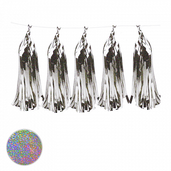 Гирлянда лазерная "Тассел", Серебро, 10 листов.