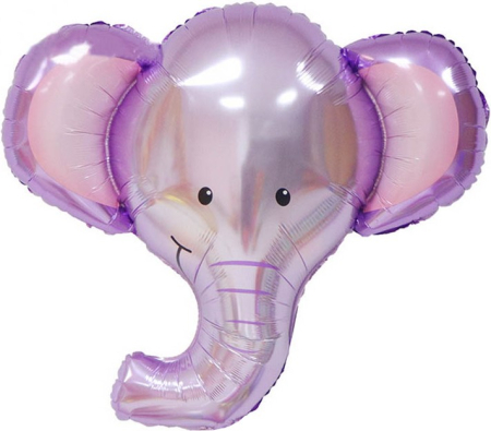 Шар (35''/89 см) Фигура, Голова, Милый Слоник, 1 шт.