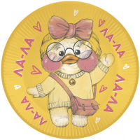 Тарелки бумажные (9''/23см), Ла-ла Уточка, 6 шт.