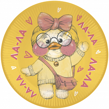 Тарелки бумажные (9''/23см), Ла-ла Уточка, 6 шт.