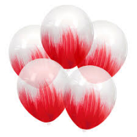 Шар (12''/30 см) Браш, Красный, кристалл, 5 шт.