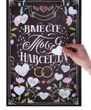 Плакат для пожеланий с наклейками "Меловая доска", 33х47,6 см, 1 шт.