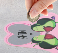 Валентинка со скретч слоем (10*10 см), «Я + Ты», авокадо, 1 шт.