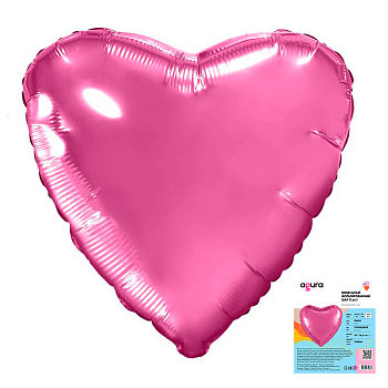 Шар (30''/76см) Сердце, Пион, в упаковке 1 шт.