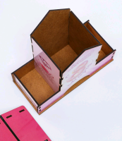 Чайный домик (20*19*9 см), "Дорогие девушки, с 8 Марта!" с наклейкой, 1 шт.