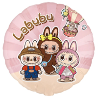 Шар (18"/45см) Круг, Монстрики зубастые плюшевые друзья, 1 шт.