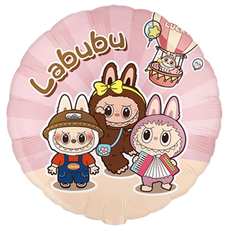 Шар (18"/45см) Круг, Монстрики зубастые плюшевые друзья, 1 шт.