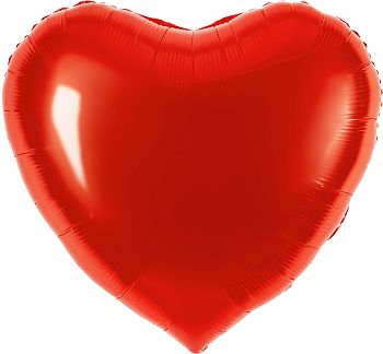 Шар (63''/160см) Сердце, Красный, Металлик, 1 шт. в уп.