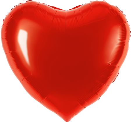 Шар (63''/160см) Сердце, Красный, Металлик, 1 шт. в уп.