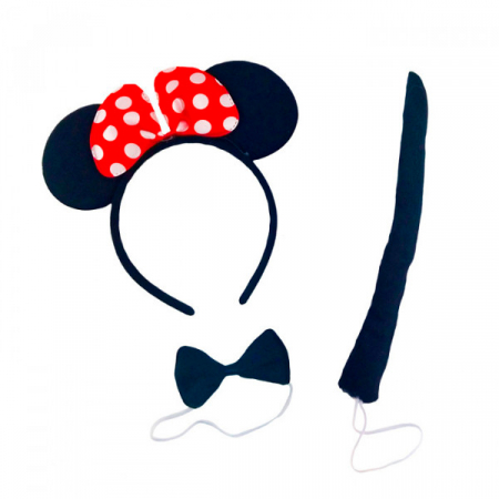 Карнавальный набор "Мышка", 3 предмета (ободок, бабочка, хвост), 1 набор.