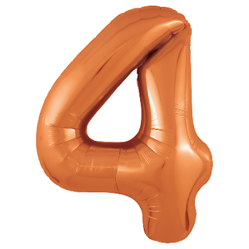 Шар (40''/102см) Цифра, 4 Slim, Папайя, 1 шт. в упак.