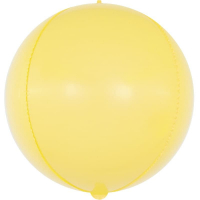 Шар (24''/61см) Сфера 3D, Макарунс, Желтый, 1 шт.