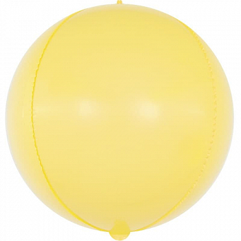 Шар (24''/61см) Сфера 3D, Макарунс, Желтый, 1 шт.