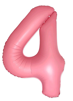 Шар (40''/102см) Цифра, 4 Slim, Светло-розовый, Макарунс, 1 шт. в уп.