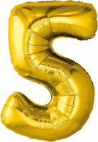 Шар (32''/81см) Цифра, 5, Золото, 1 шт. в упак.