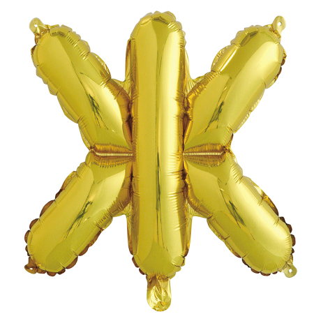 Шар с клапаном (16''/41см) Буква, Ж, Золото, 1 шт.