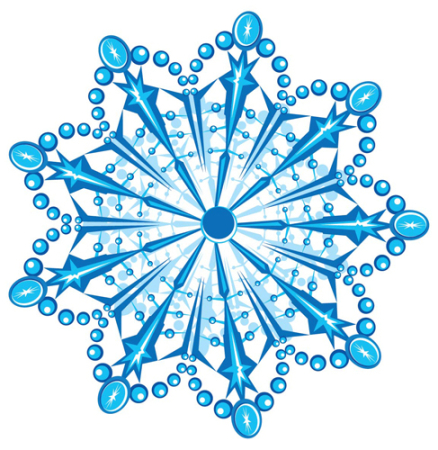 Наклейка "Снежинка", 10 шт.