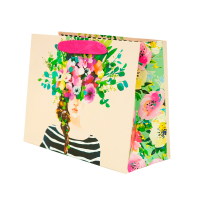Пакет подарочный (23*18*10 см) Цветочная, 1 шт.