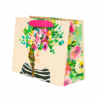 Пакет подарочный (23*18*10 см) Цветочная, 1 шт.